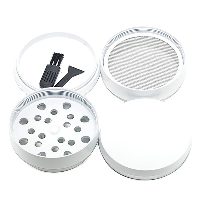 Ceramic Coating 4-Layer 63MM Aluminum Alloy Smoke Grinder | White