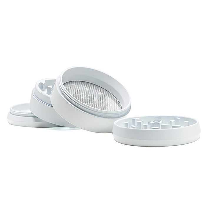 Ceramic Coating 4-Layer 63MM Aluminum Alloy Smoke Grinder | White