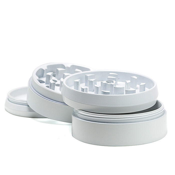 Ceramic Coating 4-Layer 63MM Aluminum Alloy Smoke Grinder | White