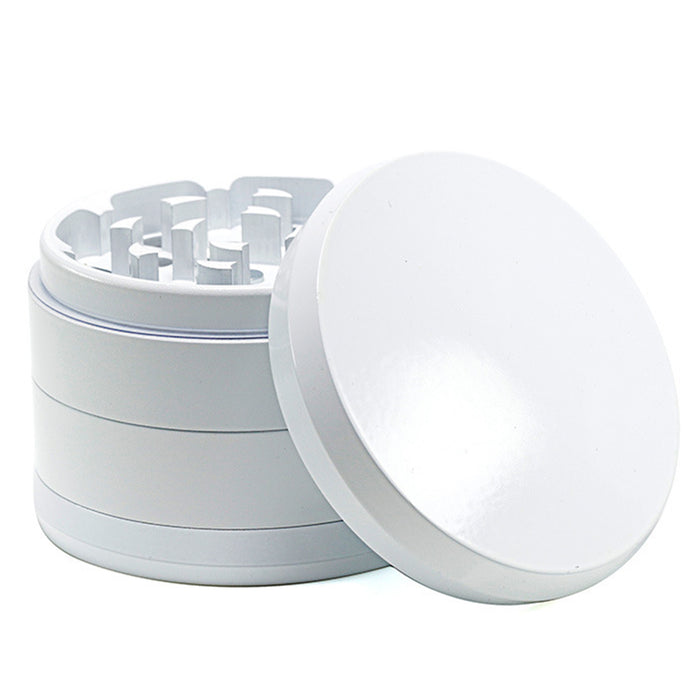 Ceramic Coating 4-Layer 63MM Aluminum Alloy Smoke Grinder | White