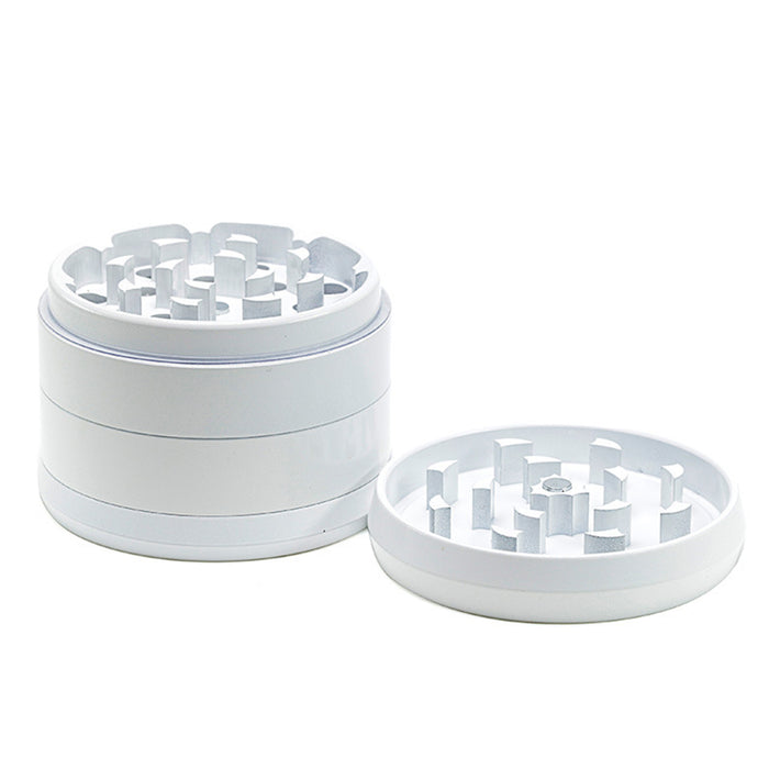 Ceramic Coating 4-Layer 63MM Aluminum Alloy Smoke Grinder | White