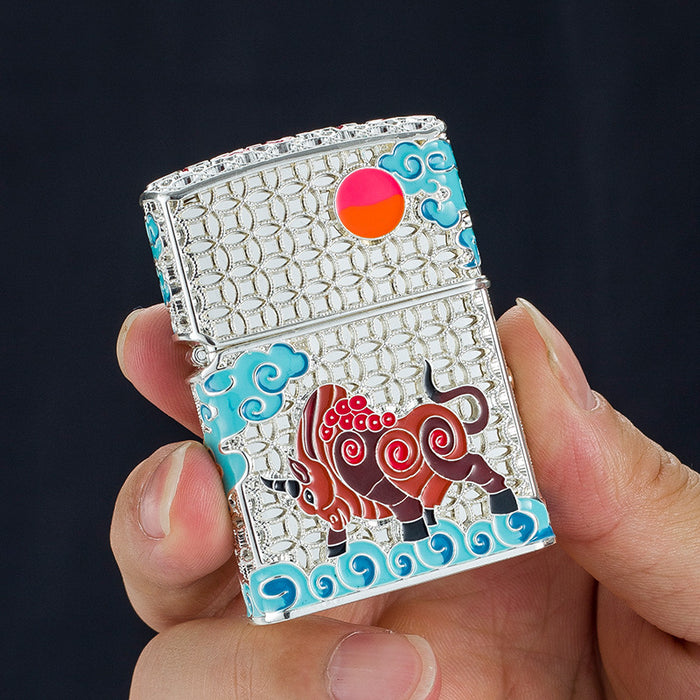 Chinese Culture Patterned Kerosene Lighter