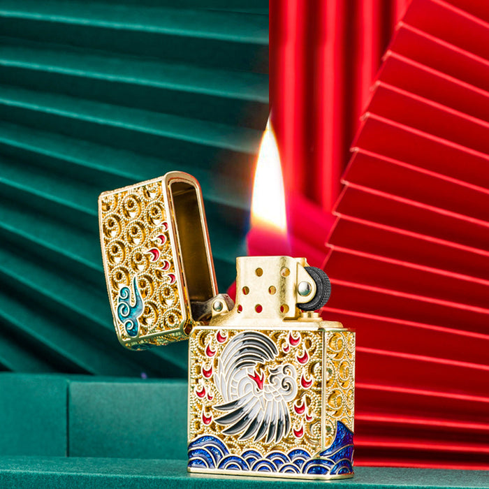 Chinese Culture Patterned Kerosene Lighter