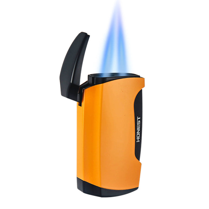 Cigar Lighter Double Jet Flame With Cigar Punch