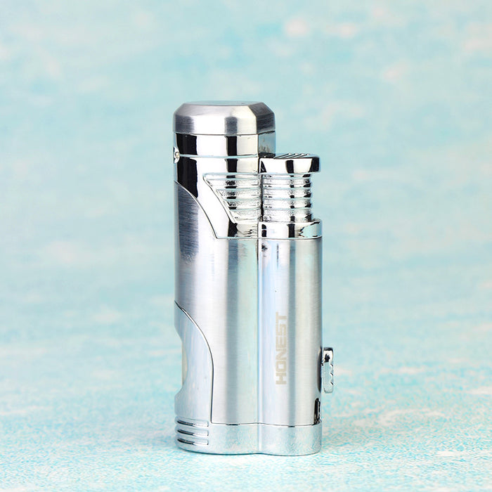 Cigar Lighter With Double Butane Torch Head