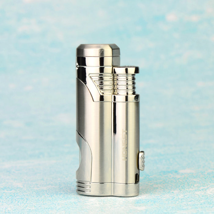 Cigar Lighter With Double Butane Torch Head