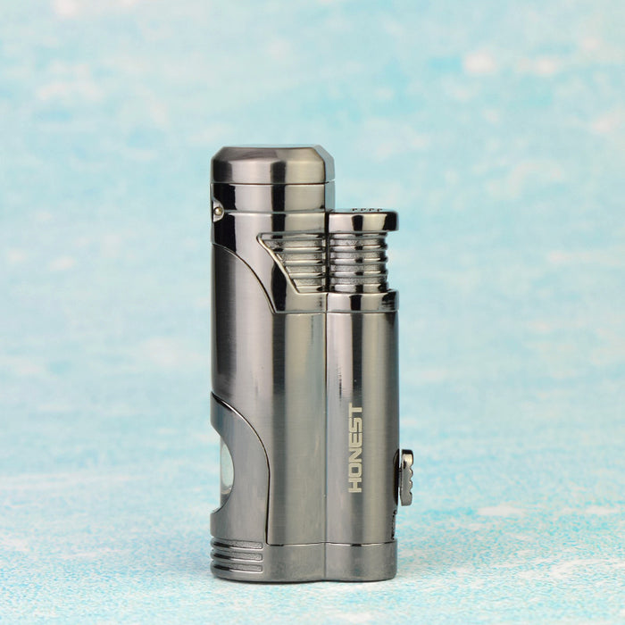 Cigar Lighter With Double Butane Torch Head