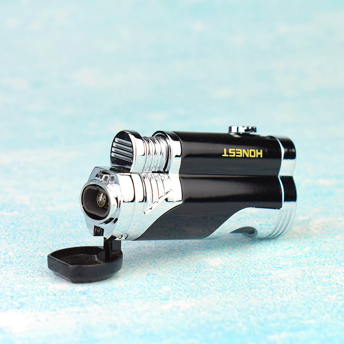 Cigar Lighter With Double Butane Torch Head