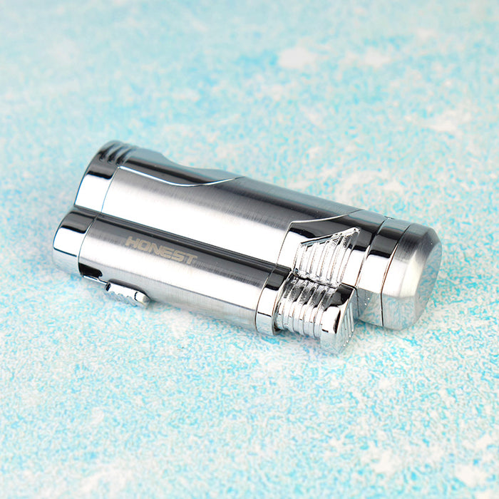 Cigar Lighter With Double Butane Torch Head