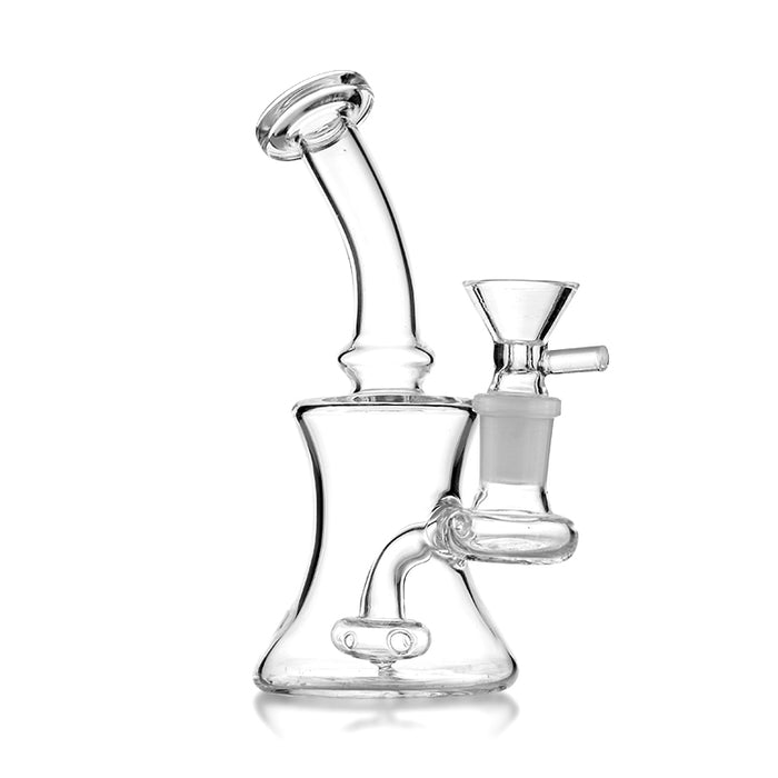 Hourglass Dab Rig With Circle Perc-Clear Color