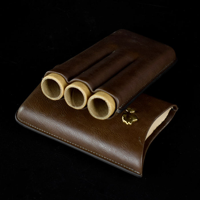 Cohiba Leather Travel Cigar Case Holder 3 Tube