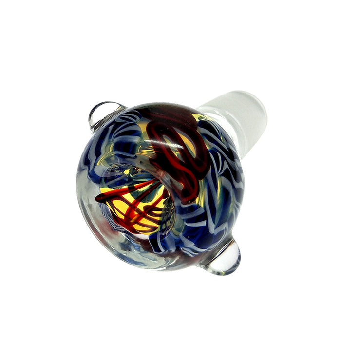 Colorful Striped Glass Bowl