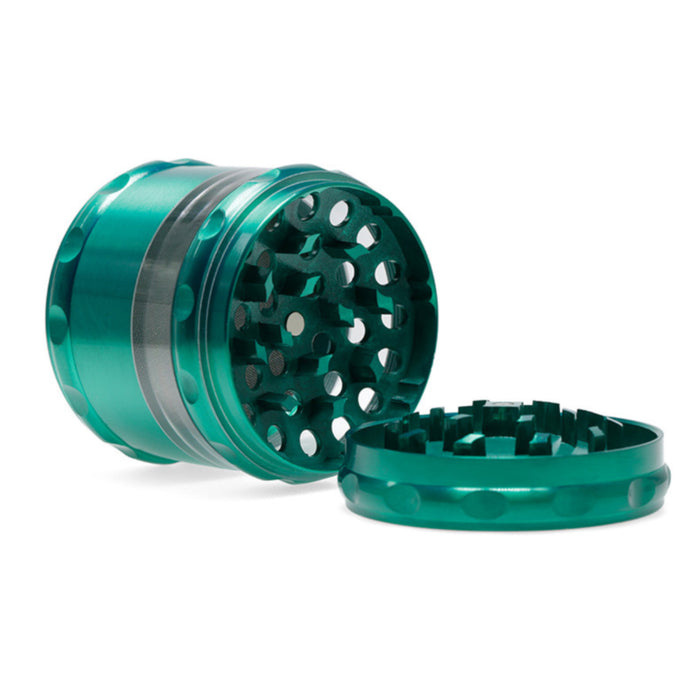 60MM Concave Visible Window Zinc Alloy Herb Grinder-Green