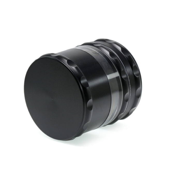 Concave Visible Window Zinc Alloy 4 Piece 60MM Weed Grinder | Black