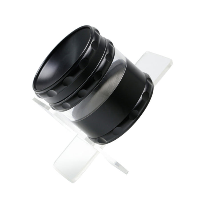 Concave Visible Window Zinc Alloy 4 Piece 60MM Weed Grinder | Black