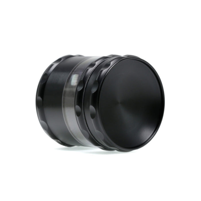 Concave Visible Window Zinc Alloy 4 Piece 60MM Weed Grinder | Black