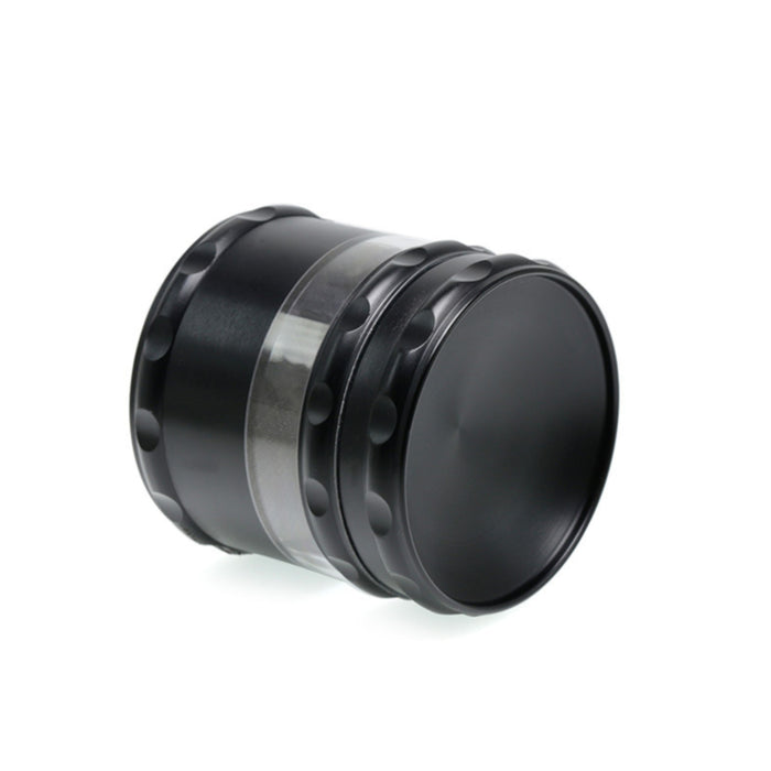 Concave Visible Window Zinc Alloy 4 Piece 60MM Weed Grinder | Black