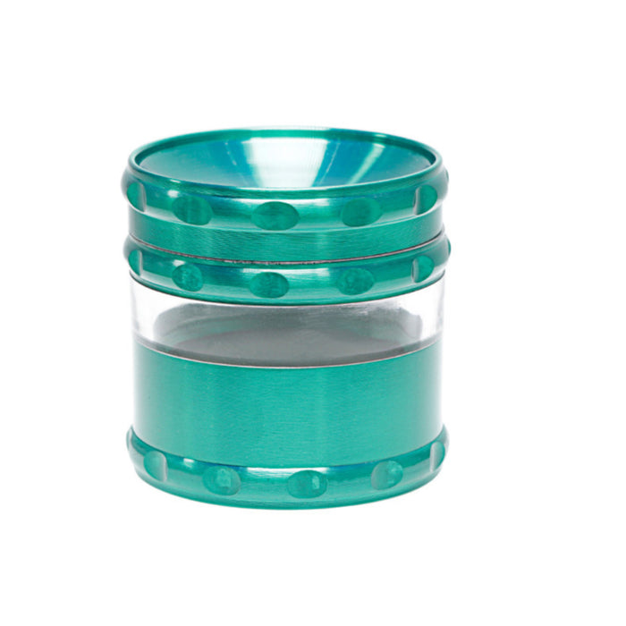 Concave Visible Window Zinc Alloy 4 Piece 60MM Weed Grinder | Green