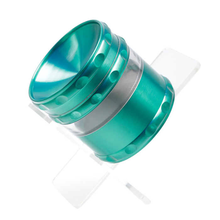 Concave Visible Window Zinc Alloy 4 Piece 60MM Weed Grinder | Green