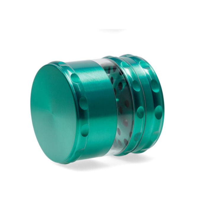 Concave Visible Window Zinc Alloy 4 Piece 60MM Weed Grinder | Green