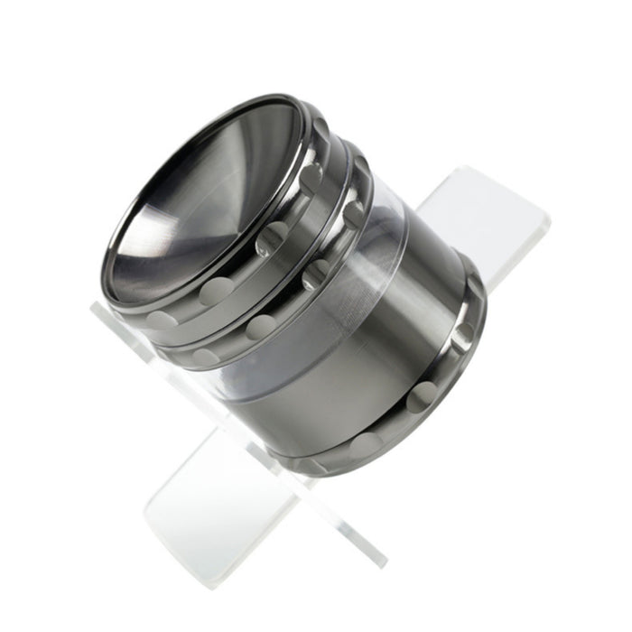 Concave Visible Window Zinc Alloy 4 Piece 60MM Weed Grinder | Gun-Black