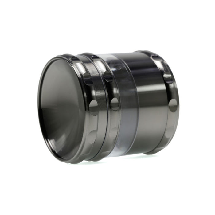 Concave Visible Window Zinc Alloy 4 Piece 60MM Weed Grinder | Gun-Black