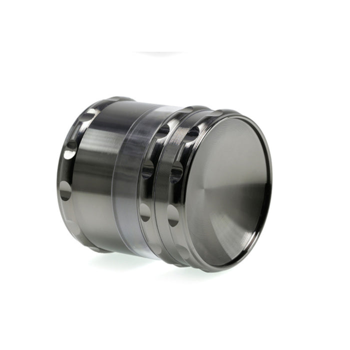 Concave Visible Window Zinc Alloy 4 Piece 60MM Weed Grinder | Gun-Black