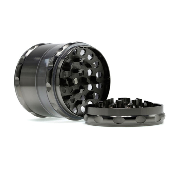 Concave Visible Window Zinc Alloy 4 Piece 60MM Weed Grinder | Gun-Black