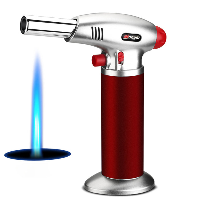 Cylindrical Gas Tank Holding Windproof Flamethrower Lighter