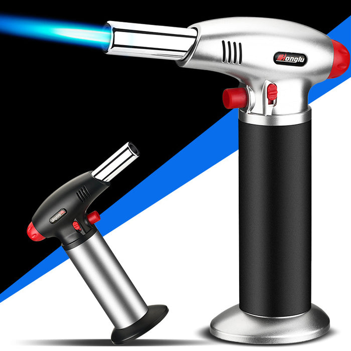 Cylindrical Gas Tank Holding Windproof Flamethrower Lighter