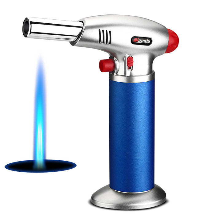 Cylindrical Gas Tank Holding Windproof Flamethrower Lighter