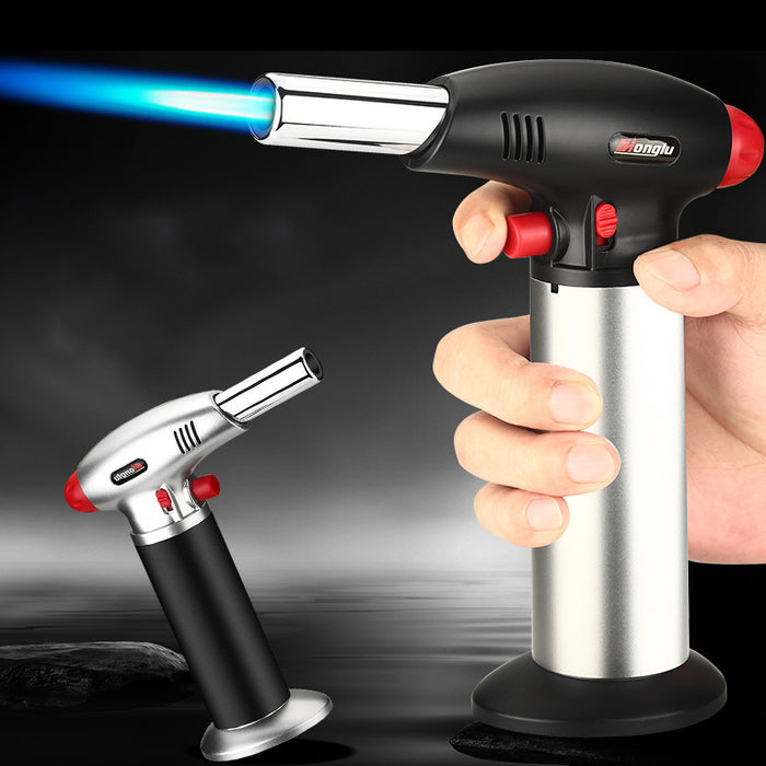 Cylindrical Gas Tank Holding Windproof Flamethrower Lighter