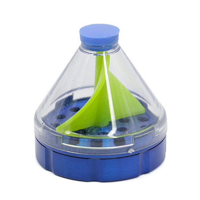 Diameter 50MM Zinc Alloy Funnel Plastic  Grinder-Blue
