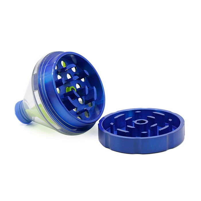 Diameter 50MM Zinc Alloy Funnel Plastic Weed Grinder-Blue