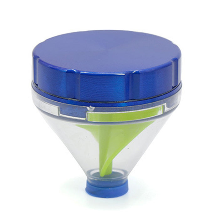 Diameter 50MM Zinc Alloy Funnel Plastic  Grinder-Blue