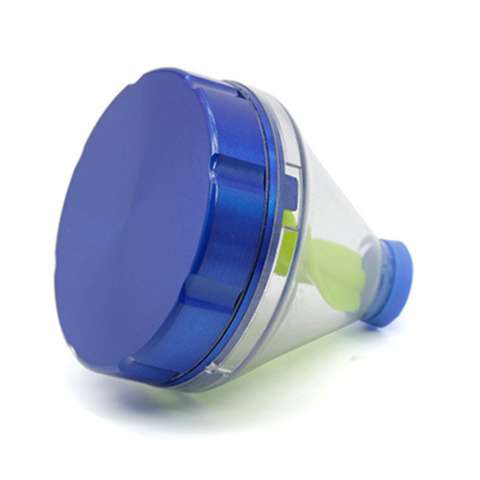 Diameter 50MM Zinc Alloy Funnel Plastic  Grinder-Blue