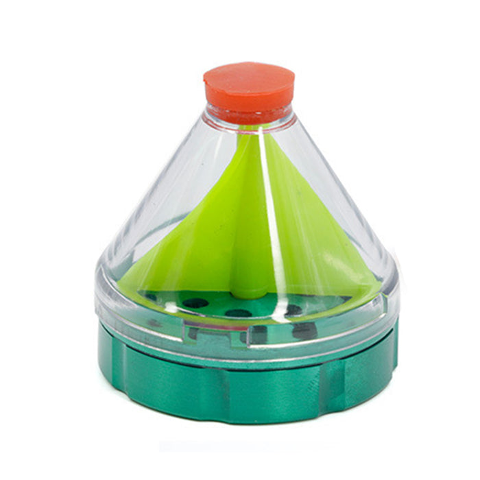 Diameter 50MM Zinc Alloy Funnel Plastic  Grinder-Green