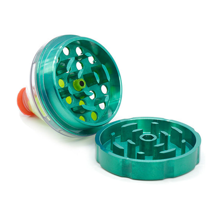 Diameter 50MM Zinc Alloy Funnel Plastic  Grinder-Green