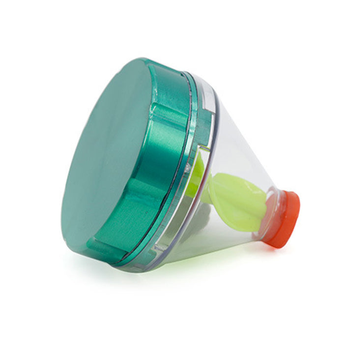 Diameter 50MM Zinc Alloy Funnel Plastic  Grinder-Green