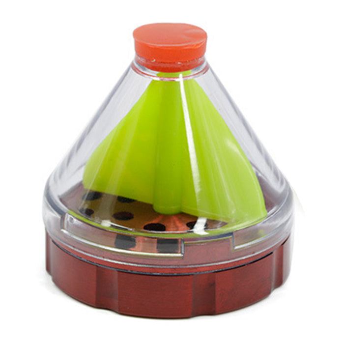 Diameter 50MM Zinc Alloy Funnel Plastic Grinder-Red