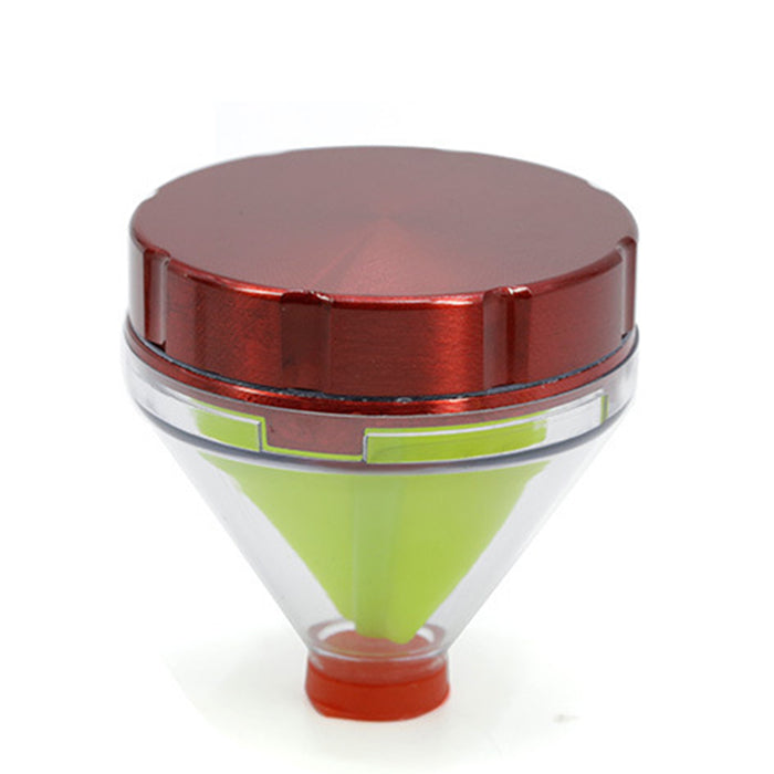 Diameter 50MM Zinc Alloy Funnel Plastic Grinder-Red