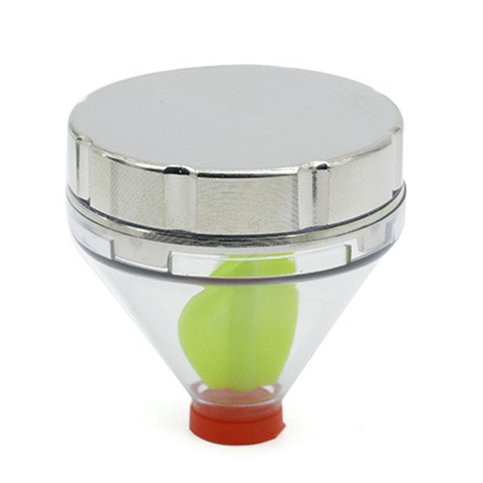 Diameter 50MM Zinc Alloy Funnel Plastic Grinder-Silver