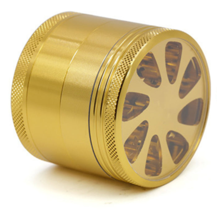 Diameter 55MM Aluminum Alloy Four-Layer Petal Grinder-Gold