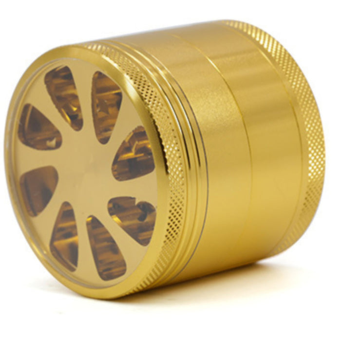 Diameter 55MM Aluminum Alloy Four-Layer Petal Grinder-Gold