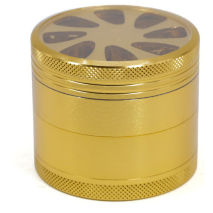 Diameter 55MM Aluminum Alloy Four-Layer Petal Grinder-Gold
