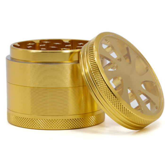 Diameter 55MM Aluminum Alloy Four-Layer Petal Grinder-Gold