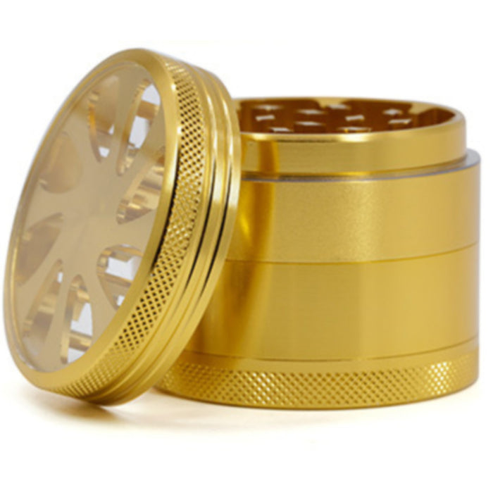 Diameter 55MM Aluminum Alloy Four-Layer Petal Grinder-Gold