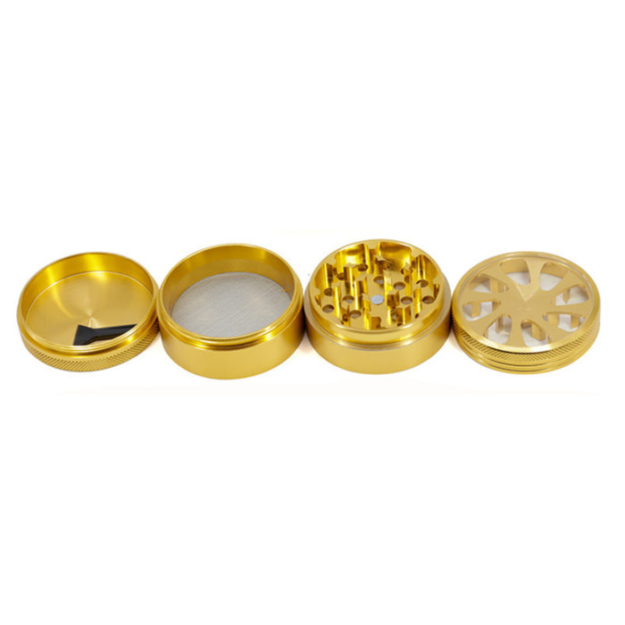 Diameter 55MM Aluminum Alloy Four-Layer Petal Grinder-Gold