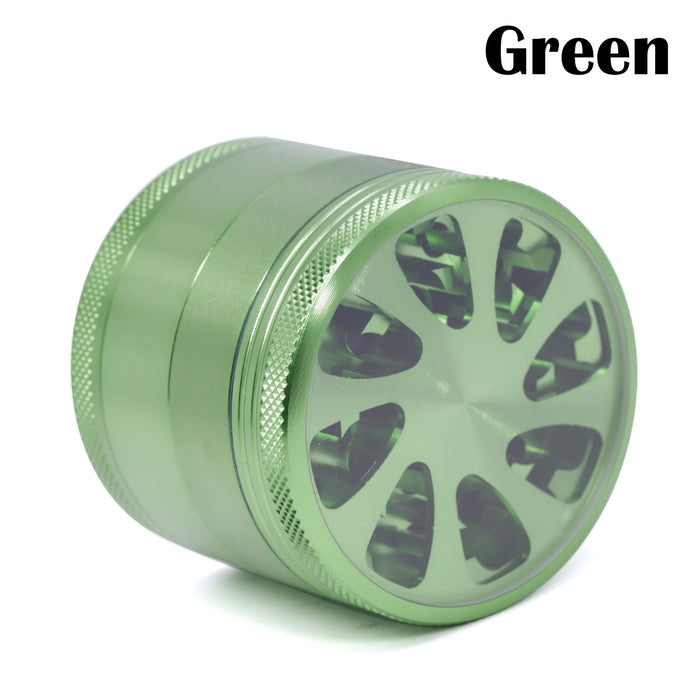 Diameter 55MM Aluminum Alloy Four-Layer Petal Weed Grinder-Green