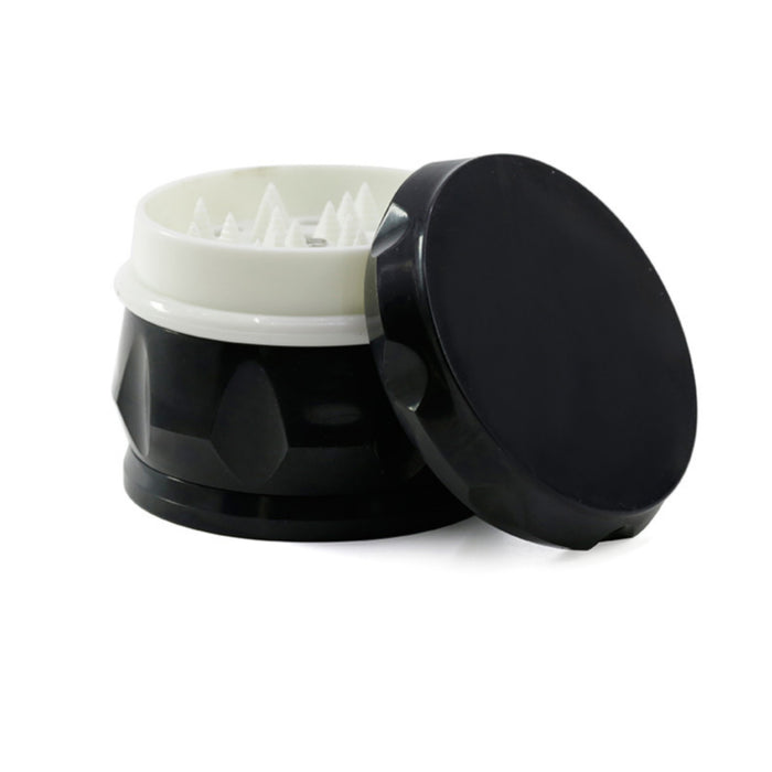 Diameter 60MM 4 Piece Color Drum Plastic Grinder-Black